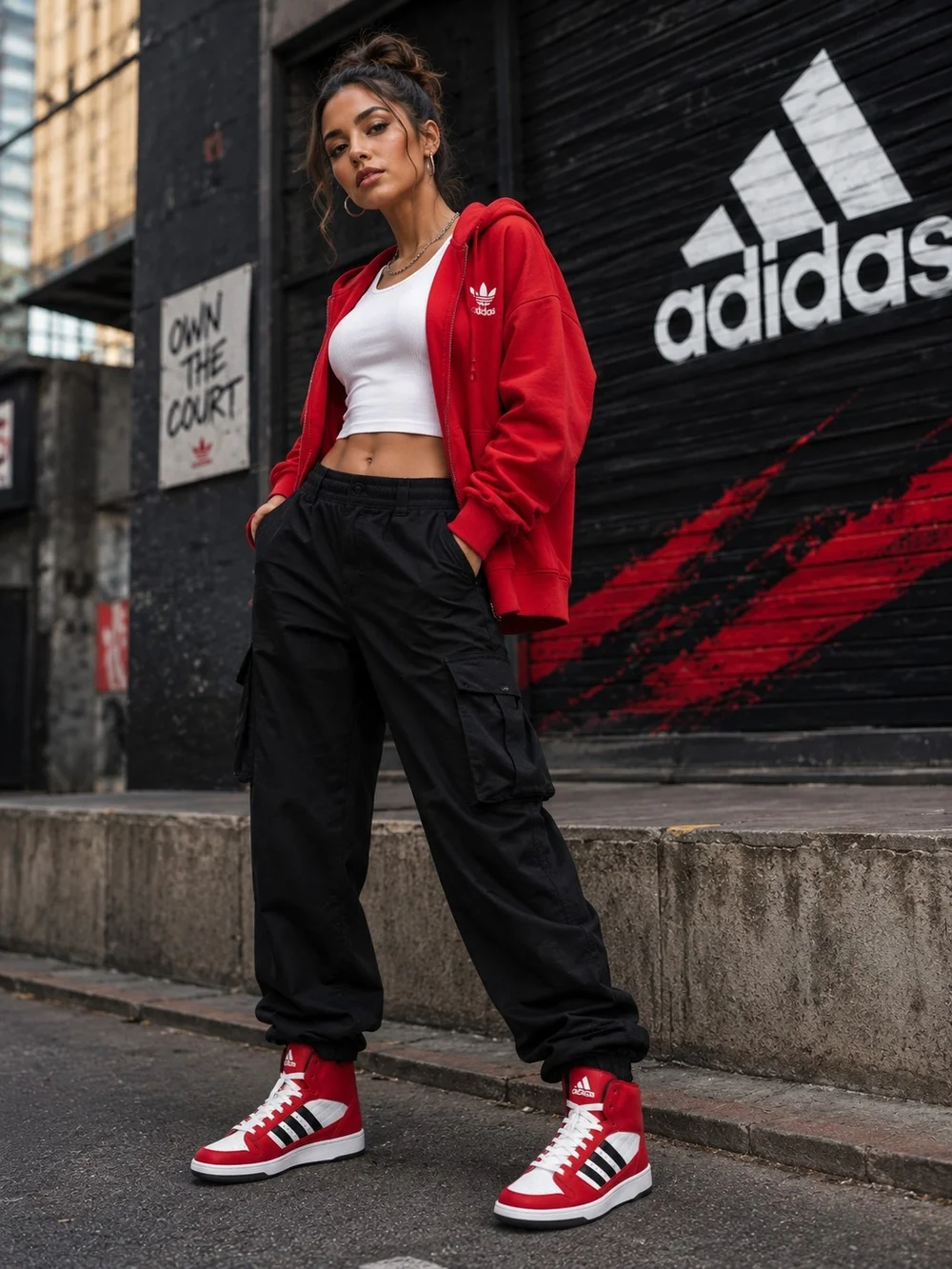 Adidas-BREAK START Mid 'Team Power Red Cloud White'-UNISEX SIZE 8 Men/9 Women